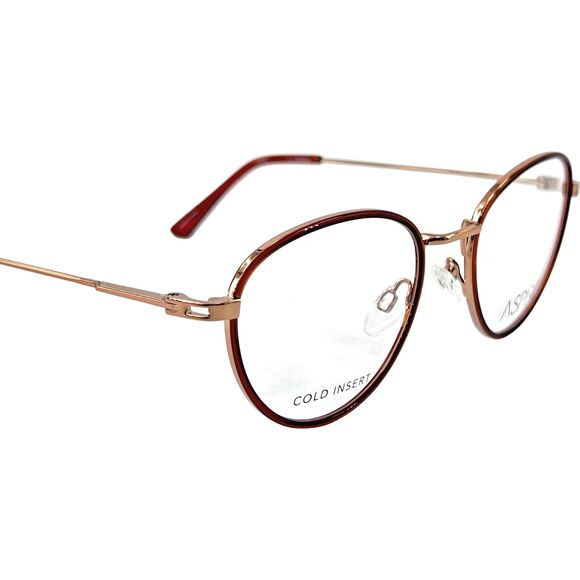 Aspire Unbothered Womens Eyeglass Frame Brick Transparent Gold